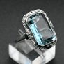 Stunning Antique Art Deco Aquamarine Ring Image 2