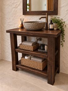 Handmade Rustic Bathroom Vanity Unit