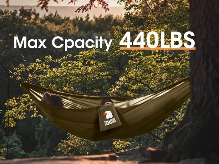 Camping Hammock with Mosquito Net - Ultralight Travel Hammock - 210T Parachute Nylon with 10FT Tree Straps for Camping Hiking Backpacking - Indoor Outdoor Garden (FREE POSTAGE)