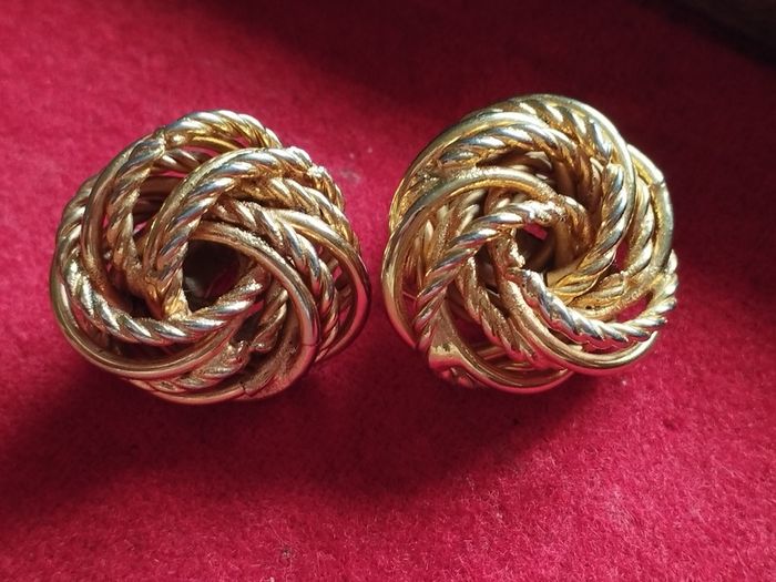 Vintage Knot Clip-On Earrings.