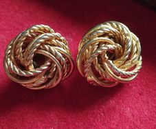 Vintage Knot Clip-On Earrings.