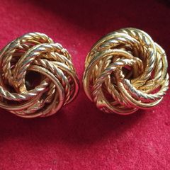 Vintage Knot Clip-On Earrings.