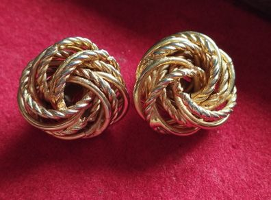 Vintage Knot Clip-On Earrings.