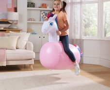 Inflatable unicorn hopper
