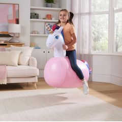 Inflatable unicorn hopper