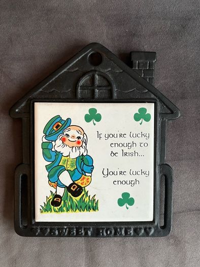 Vintage Irish Theme Leprechaun Trivet