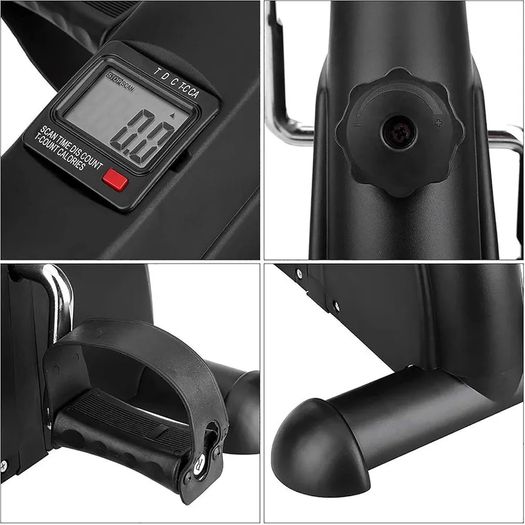 Mini Exercise Bike Pedal Sit Down, Under Desk Bike with LCD Display for Legs and Arms, Non-Slip Mat Included