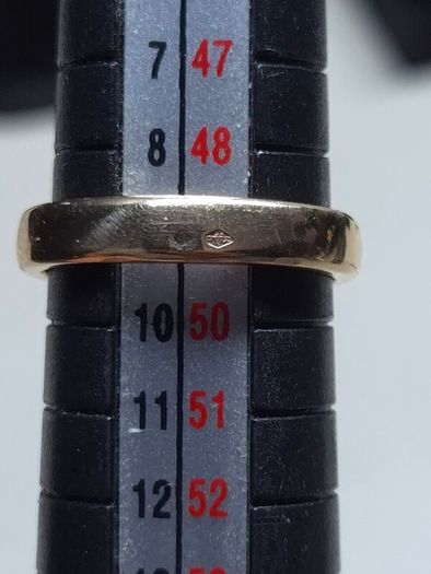 Vintage French 18ct Gold Diamond Ring Size 49 | 3 Natural Diamonds | 3.48g