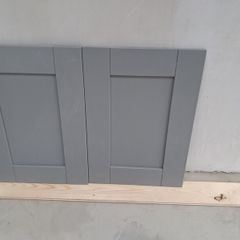 2 Dust grey ash pvc kitchen doors 495mm wide, hinges pre drilled