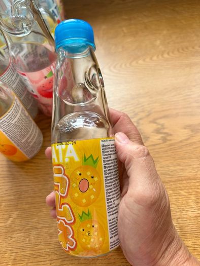 12 x Japanese HATA Ramune Glass Marble Bottles