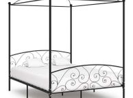 main image for ad Canopy Bed Frame Black Metal 160x200 cm