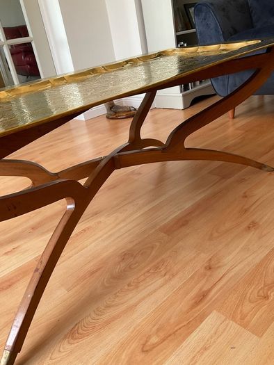 Stunning vintage antique brass folding coffee table