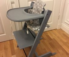 Stokke tripp trapp grey high chair and tray