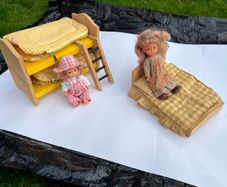 Vintage Ananda Jane Dolls Bunkbeds and Bed and Clothes