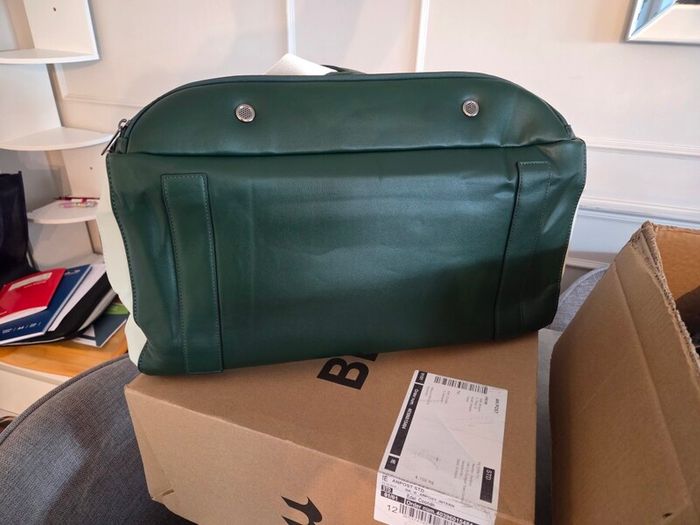 Malbon Golf Boston Bag Green Cream Buckets Duffel with Shoulder Strap