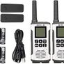RT45 Walkie Talkie, Rechargeable Walkie Talkie for Adults Long Range, PMR446 16 Channels, With AA Battery LED Torch Walkie Talkies for Family Hiking, Outdoor(Silver, 2Pcs) Image 8