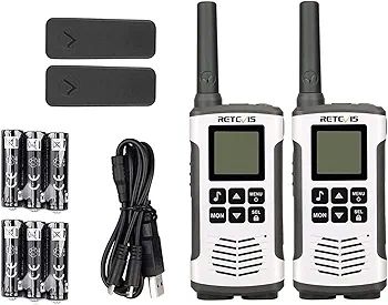 RT45 Walkie Talkie, Rechargeable Walkie Talkie for Adults Long Range, PMR446 16 Channels, With AA Battery LED Torch Walkie Talkies for Family Hiking, Outdoor(Silver, 2Pcs)