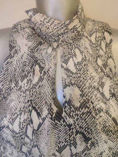 River Island Grey Snake Print High Neck Tiered Playsuit size UK10 EU36 Perfect condition Postage included