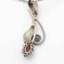 Vintage Sterling Silver Carnelian Flower Necklace Image 4