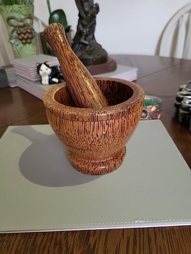Pestle and mortar wooden