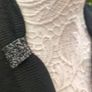 Black button up cardigan with glitter detail Merino wool blend Italy Image 3