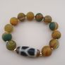 Vintage 2 Eyes Himalayan Tibetan & Unique Pattern Agate Beads Bracelet Image 5