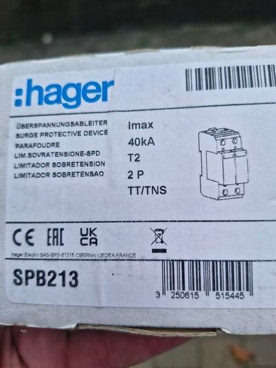 Hager SPB213 40Ka Surge Protector