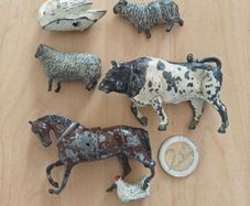 1950s Britains and Crescent made cast metal  farm animals