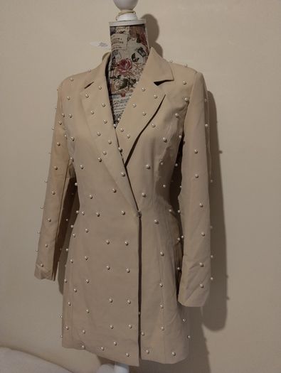 Boohoo Petite Pearl Detail Blazer Dress New With Tags