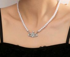 Planet Shaped pearl necklace