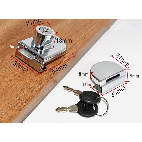 Glass Door Lock Keyed Drawer Cabinet Display