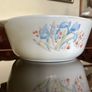 Vintage Pyrex England Blue Iris Flower Casserole Mixing Nesting Bowl Set Image 2