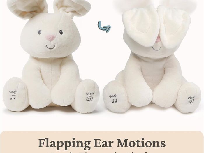 Brand New GUND Flora Bunny Interactive Plush with Moving Ears, Play & Sing Features 12 Inch Version