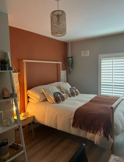 IKEA GJORA Double Bed, Mattress & JYSK Side Lockers