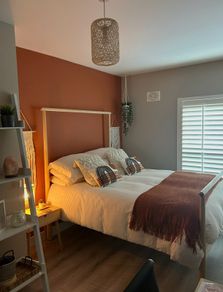 IKEA GJORA Double Bed, Mattress & JYSK Side Lockers