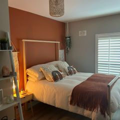 IKEA GJORA Double Bed, Mattress & JYSK Side Lockers
