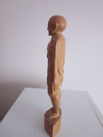 Hand Carved Wooden Mahatma Gandhi Figurine Statue