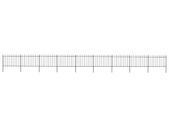 Garden Fence with Spear Top Steel 15.3x1.2 m Black