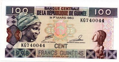 Guinea 100 Francs 1998