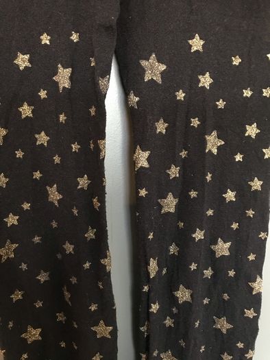 Halloween black tights with gold stars aged 3-5 years