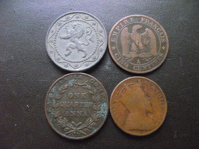 12 Vintage Foreign Coins (1835-1957)