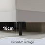 King Bed Frame, White, Upholstered Wooden Slat Bed Frame with Headboard Image 5
