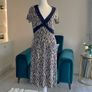 Ladies Navy & Cream Midi Dress from Laura Ashley. Size UK 12 / EU 40 Image 4