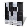 _Modular Cabinet 18 Compartments Black and White 37x146x180.5 cm Image 3