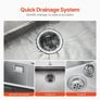 68cm Kitchen Sink Workstation, 304 Stainless Steel Top Mount Sinks, Drop-In Single Bowl Farmhouse Basin with Accessories Image 4