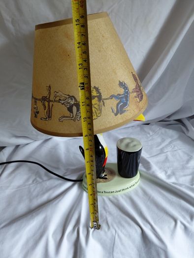 Ceramic Hand Painted Guinness Toucan Lamp