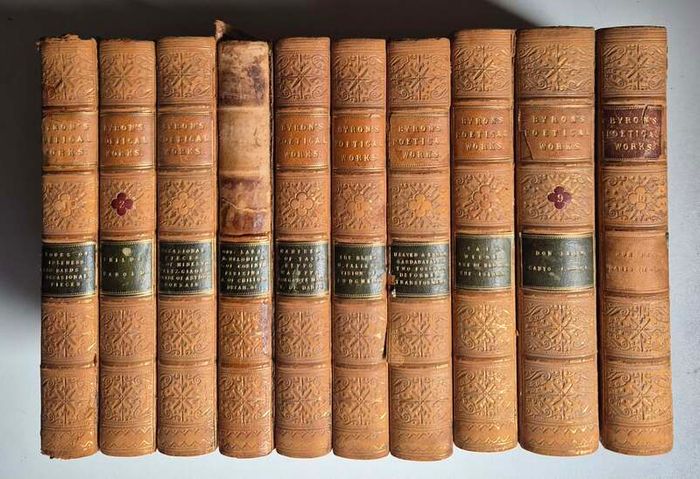 1854. The Poetical Works of Lord Byron. Ten volumes.
