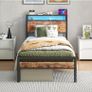 Metal Platform Bed Frame with Charging Station, Image 9