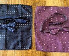 Set of 2 Polka Dot Dickie Bows and Matching Pocket Squares