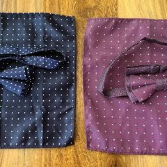 Set of 2 Polka Dot Dickie Bows and Matching Pocket Squares